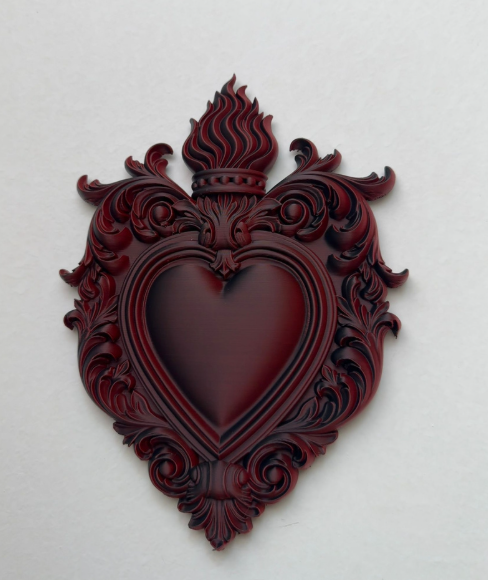 Sacred Heart Wall Decor – Gothic Baroque Style (3D Printed)